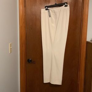 Tahari ASL Ivory White Plus Size Tab Front Fully Lined Pants
